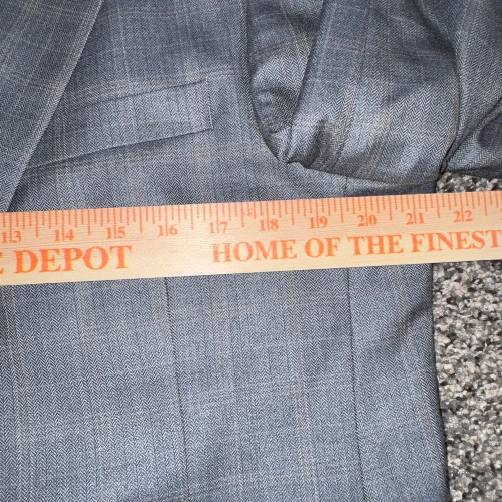 Palm Beach Vintage Blazer Mens 42R Grey Blue Silk Wool Plaid Sport Coat Notch